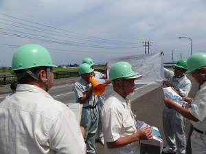 鶴岡市湯尻川(だだちゃ豆の里)河川改修事業実施状況視察