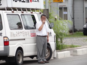 地元平田地域マックスバリュー前で一段と熱が入り15分訴え