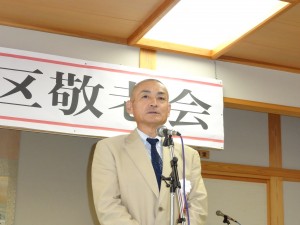 祝辞を述べる齋藤啓一平田総合支所長