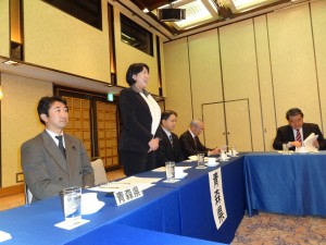 民主党青森県連田名部代表が歓迎のご挨拶