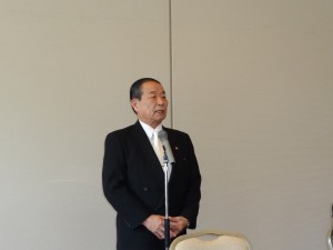 民主党大会で感謝状を受賞された小野寺健元山形市議がご挨拶