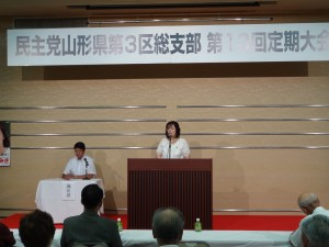 民主党第3区総支部第13回定期大会和嶋未希代表挨拶